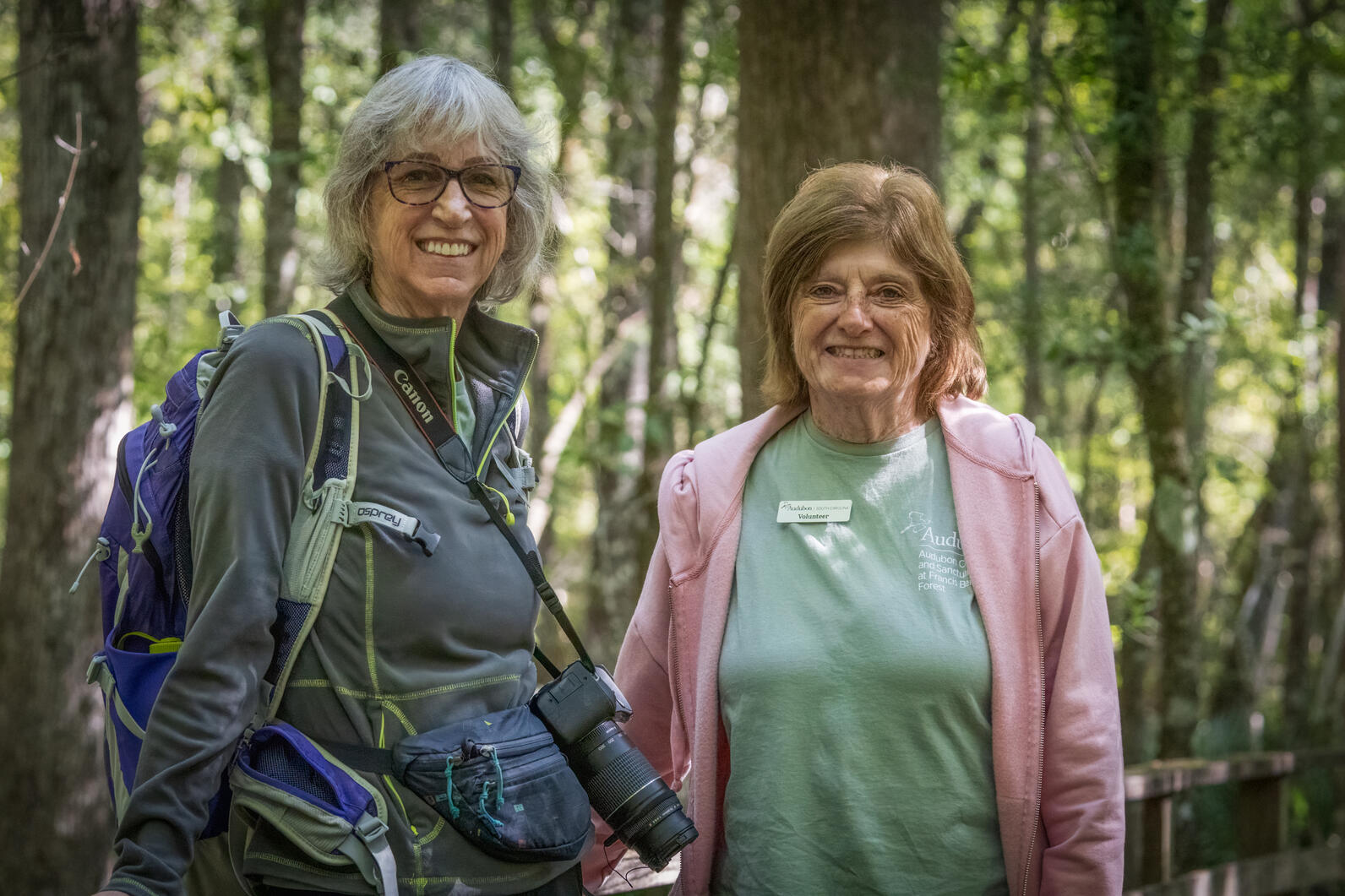 Audubon volunteers Kerri Barrett (left) and Pat Gowran (right)